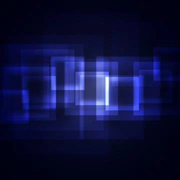 Blue squares on a dark background Stock Photos