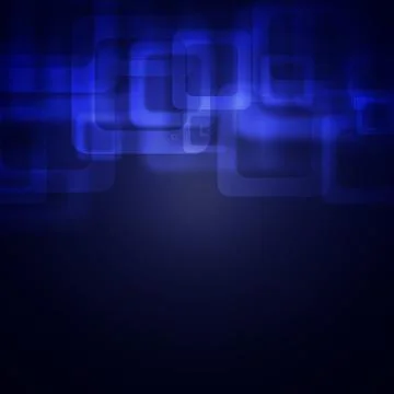 Blue squares on a dark background Stock Photos