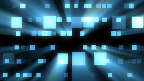 Blue Squares Rays Futuristic Abstract Motion Background Loop Stock Footage 102485015