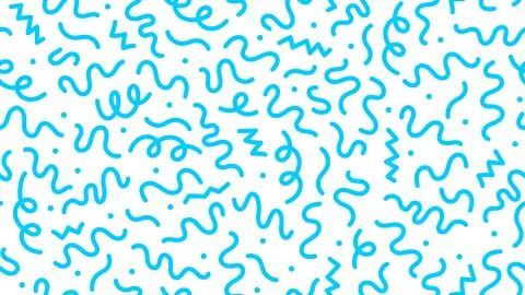 Blue squiggle line pattern, seamless background Stock Illustration