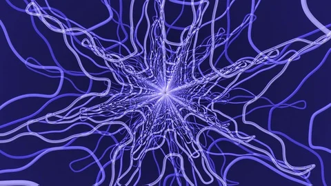 Blue Squiggle Star Rotation Stock Footage 100850556
