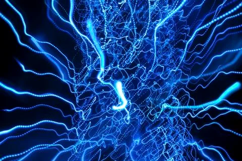 Blue squiggly light pattern Foto stock