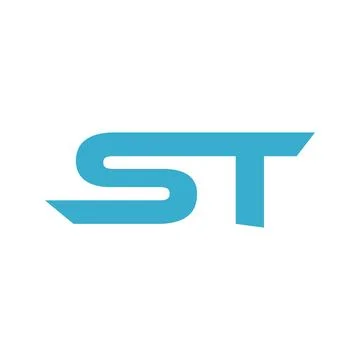 Blue St Monogram Letter Logo Stock Illustration