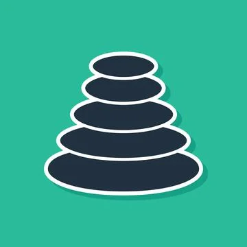Blue Stack hot stones icon isolated on green background. Spa salon accessory Illustrazione stock