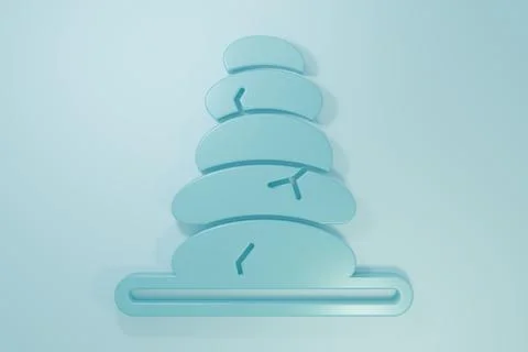 Blue Stack hot stones icon isolated on blue background. Spa salon accessory.. Illustrazione stock