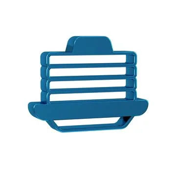 Blue Stack of pancakes with honey icon isolated on transparent background. .. Stock Illustration