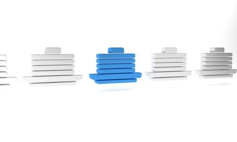 Blue Stack of pancakes icon isolated on white background. Baking with syrup.. Stock Illustration