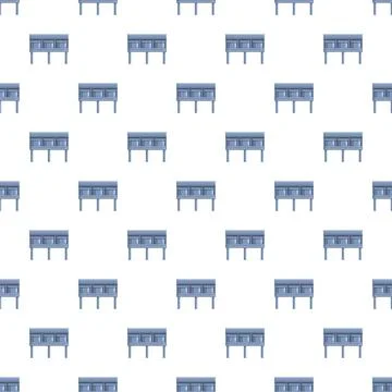 Blue stadium seats pattern on white background Stock Illustration