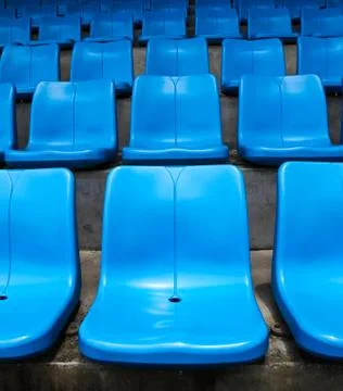 Blue stadium seats. Stock Photos