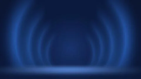 Blue stage background. Minimalist dim interior studio. Backdrop presentation イラスト素材
