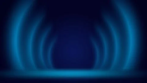 Blue stage background. Minimalist dim interior studio. Backdrop for montage Stock Illustration