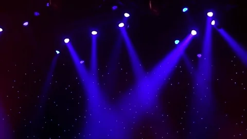 Blue Stage Light And Stars Sky Stock Footage 344585810