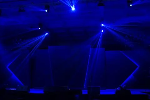 Blue stage light Stock Photos