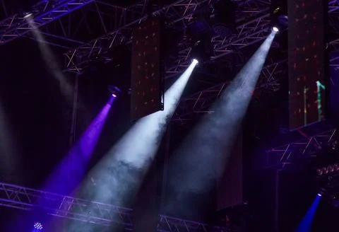 Blue Stage Lights, light show Stock Photos