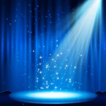 Blue Stage with spotlight Stock-Illustration