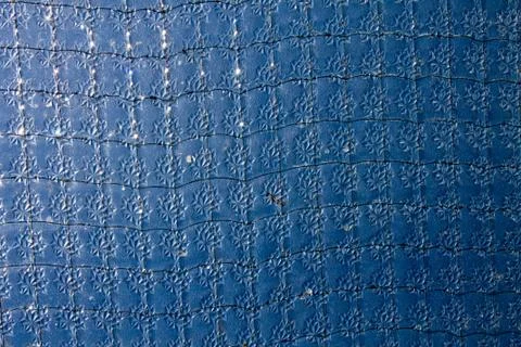 Blue stained glass texture surface for background. Stock Photos