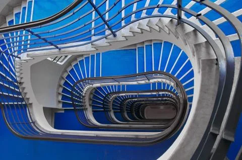 Blue staircase Stockfoto's