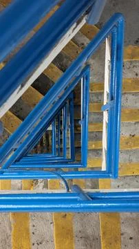 Blue Staircase with Yellow Steps Stock Photos