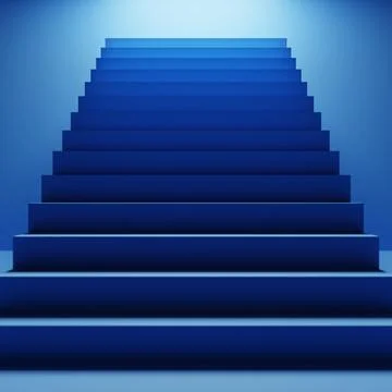 Blue stairs background, 3d rendering illustration Stock Illustration
