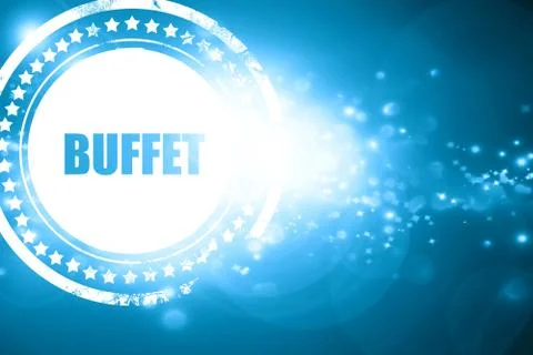 Blue stamp on a glittering background: Buffet sign background Stock Illustration