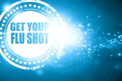 Blue stamp on a glittering background: Get your fly shot backgro Stock Illustration