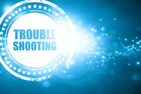 Blue stamp on a glittering background: troubleshooting Illustrazione stock