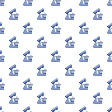 Blue stand mixer kitchen appliance seamless pattern Stock Illustration