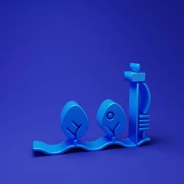 Blue Standalone sensor and plant icon isolated on blue background. Minimali.. Illustrazione stock