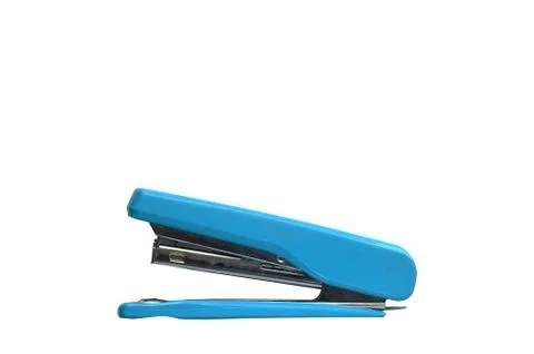 Blue stapler isolated on white background, clipping path including Stock Photos