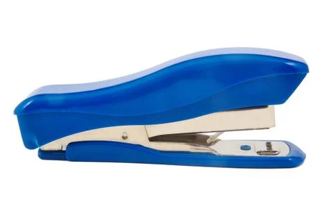 Blue stapler isolated on a white background Stock Photos