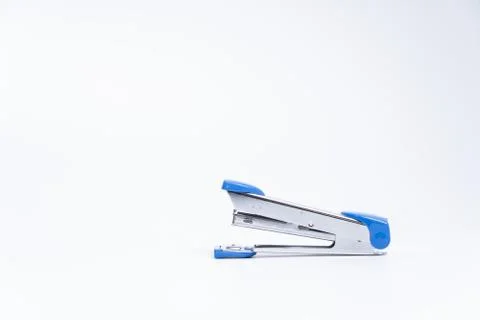 Blue stapler isolated on a white background. Stock Photos