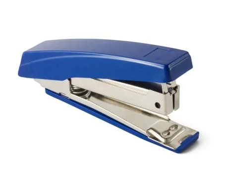 Blue stapler isplated on white Stock Photos