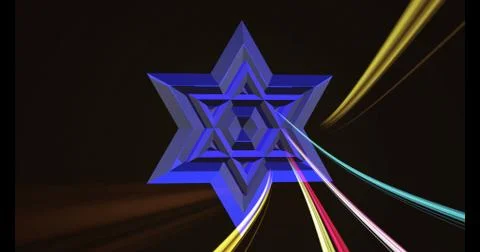 Blue star 3 d with lights graphic alpha  overlay Stock Illustration