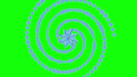 Blue Star and Circle on Green Screen Background Horizontal 16:9 스톡 동영상 339332440