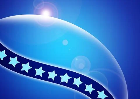 Blue star with blue background, flag Stock-Illustration
