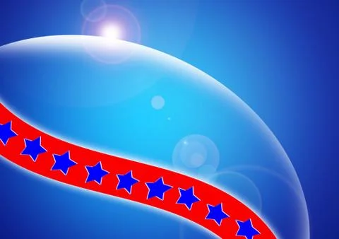 Blue star with blue background, flag Stock Illustration