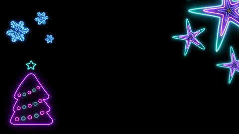 BLUE STAR CHRISTMAS TREE FRAME Stock Footage 260093292