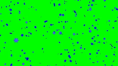 Blue star confetti - loop, green screen, 4K Stock Footage 80361164