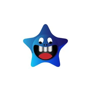 Blue star cute icon. Stock Illustration
