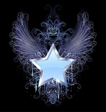 Blue star on a dark background Иллюстрация
