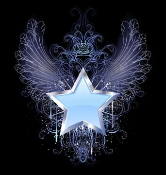 Blue Star on a Dark Background Illustrazione stock