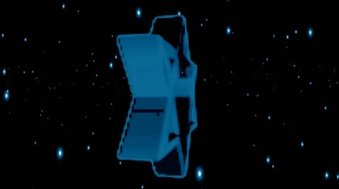 Blue Star of David Rotating in Star Field Vídeo Stock 12670045