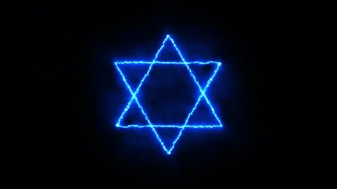 Blue Star of David symbol Background Stock Footage 244909969