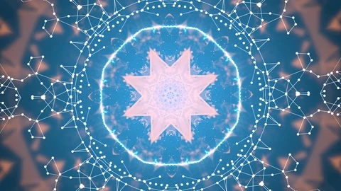 Blue star explosion into the creation of a beautiful nebula of polygonal Stock Footage 123811203
