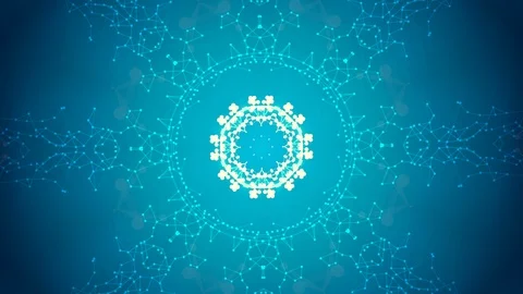 Blue star explosion into the creation of a beautiful nebula of plexus particles. Stock Footage 123813313