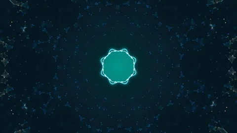Blue star explosion into the creation of a beautiful nebula of plexus particles. Stock Footage 123813684