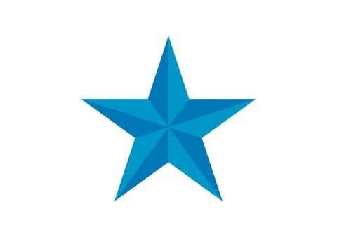 Blue Star Icon  Symmetrical Gradient Symbol on White Stock Illustration