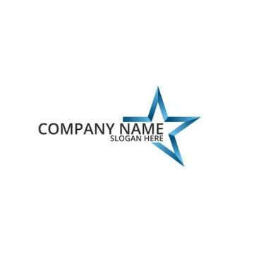 Blue star low poly logo design concept Stock Illustration