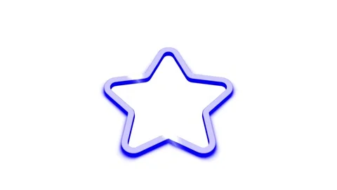 Blue star outline forms and animates on white background, graphic element m.. Stock Footage 341228845