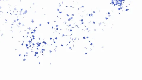 Blue star shape confetti - seamless looping, alpha channels and 4K Stock Footage 94316349